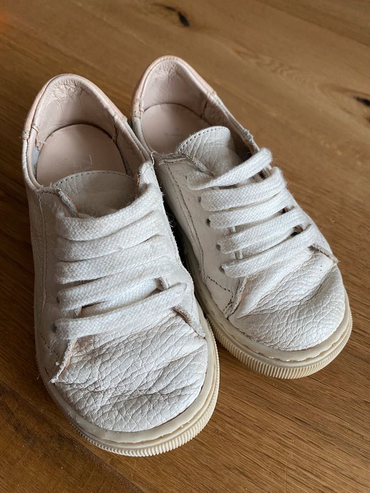 ZARA Baby Sneaker Leder Schuhe Gr. 24 Creme weiß Rose in Filderstadt