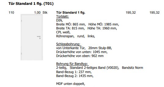 Abverkauf Zimmertür Yori CPL Sondermaße 1960mm x 815mm in Leipzig