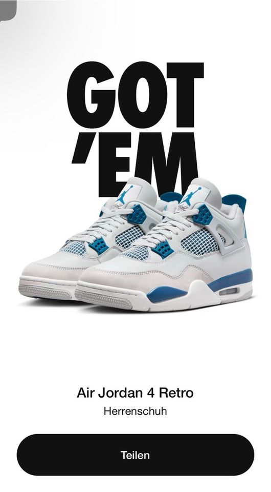 Jordan 4 Military Blue G.44 in München