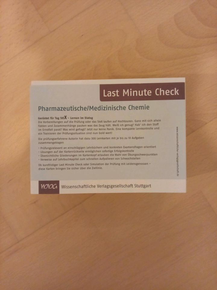 Pharmazeutische / Medizinische Chemie, Last Minute Check in Bodelshausen