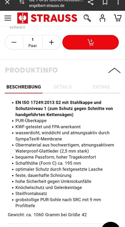 Schnittschutz PSA Kettensäge in Arnsberg