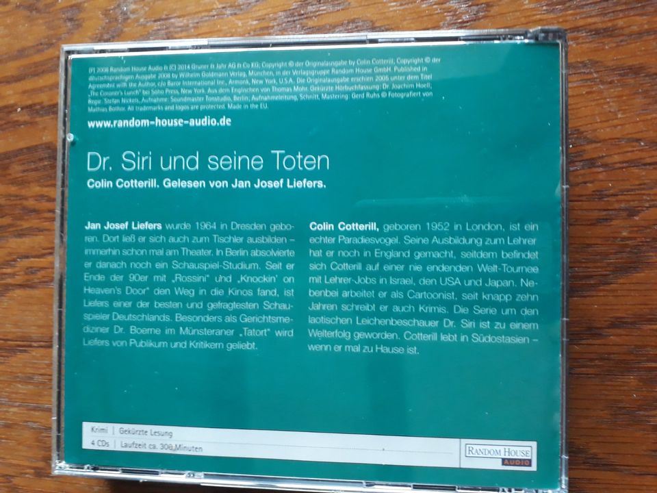Starke Stimmen Hörbuch Dr Siri und seine Toten CD in Nürnberg (Mittelfr)