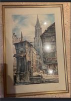 Aquarell Lithografie Gemälde Samuel Prout evtl Strasbourg Baden-Württemberg - Efringen-Kirchen Vorschau
