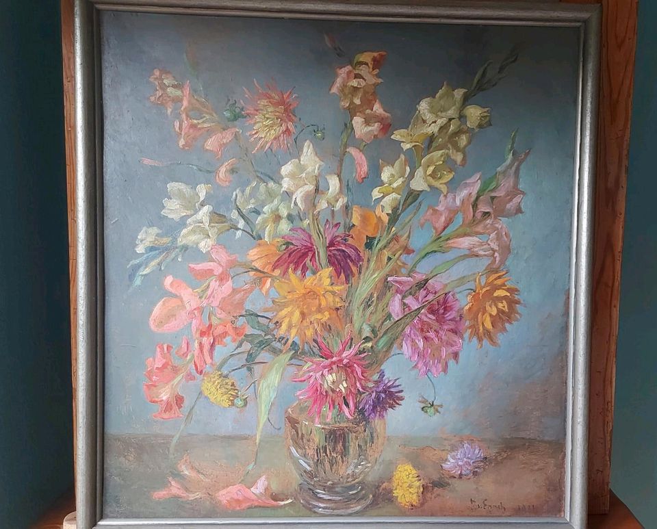 Ölgemälde, Stillleben, Blumen in Vase, Antik, Kunst in Hamburg