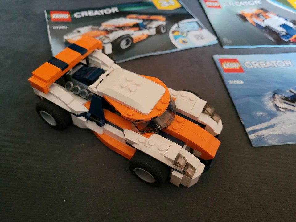 Lego 31089 Creator 3 in 1 Sportwagen, Rennwagen, Boot in Arendsee (Altmark)