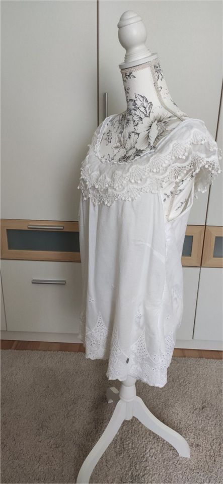 Tredy Bluse Fb. weiß Carmen-Style romantisch Shirt Hose Kleid  ♥ in Rheine