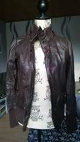 dunkelbraune Lederjacke / Bikerjacke Gr. XS Bayern - Kahl am Main Vorschau