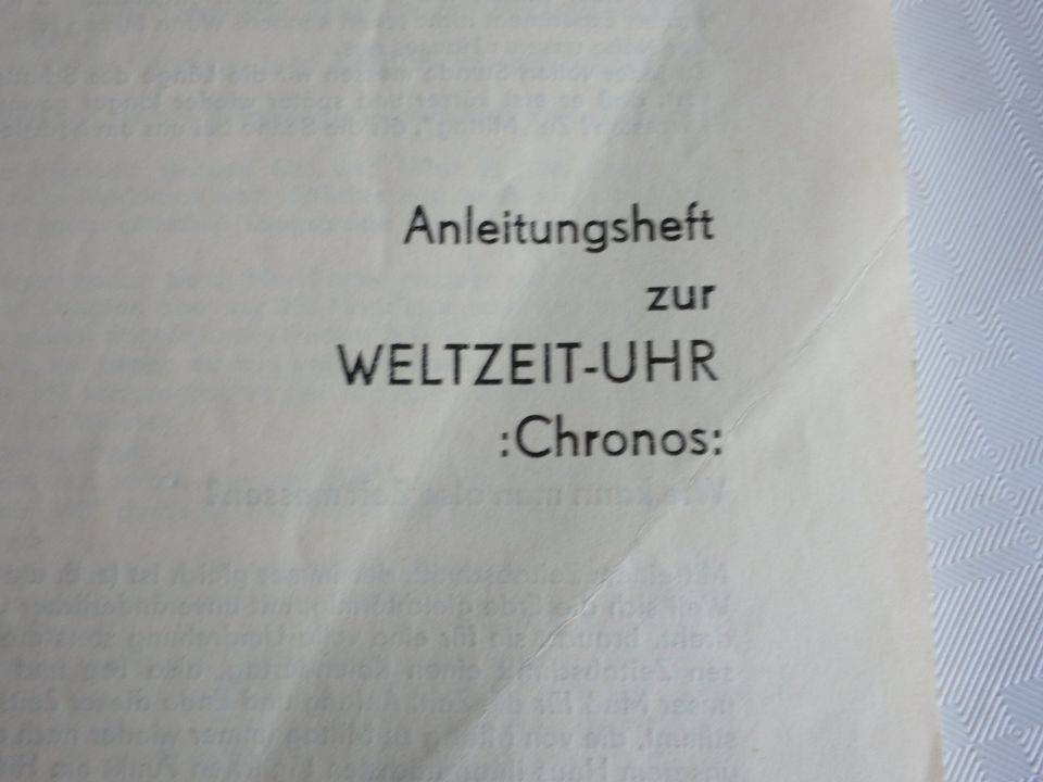 DDR Anleitung Heft z. Weltzeit-Uhr Chronos VEB Plasticart Dresden in Erfurt