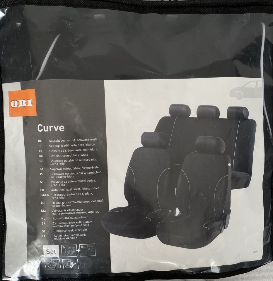 OBI Autositzbezug Komplett-Set CURVE Schwarz-Weiß, NEU & OVP in Wiesbaden