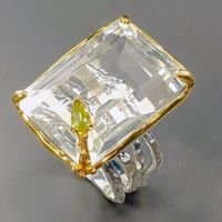 Designerring -925er Silber -14ct Gold m gr Quarz - 45ct - RG19-60 Nordrhein-Westfalen - Nettersheim Vorschau