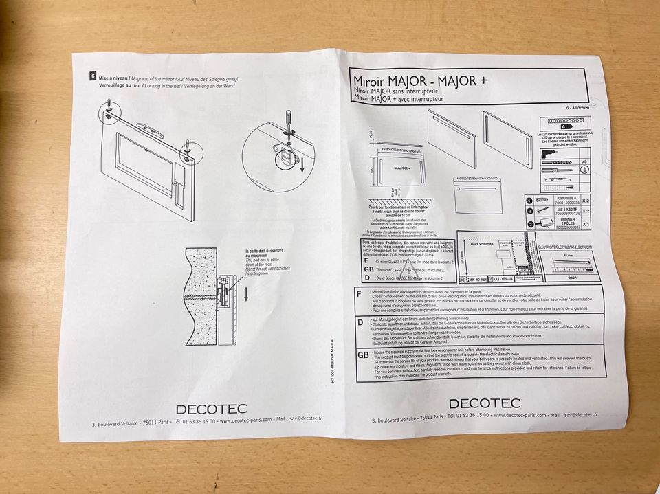 LED Spiegel mit Heizung "DECOTEC" Abholung in Affaltrach in Schwäbisch Hall