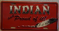 METALL SCHILD KENNZEICHEN USA INDIAN AND PROUD OF IT! CAMPER WOMO Nordrhein-Westfalen - Kerken Vorschau