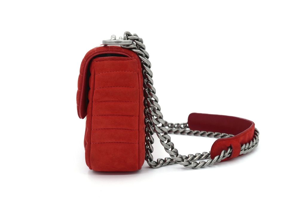 nieKeshop Prada Diagramme Suede Rauleder Veloursleder Tasche rot in Olpe