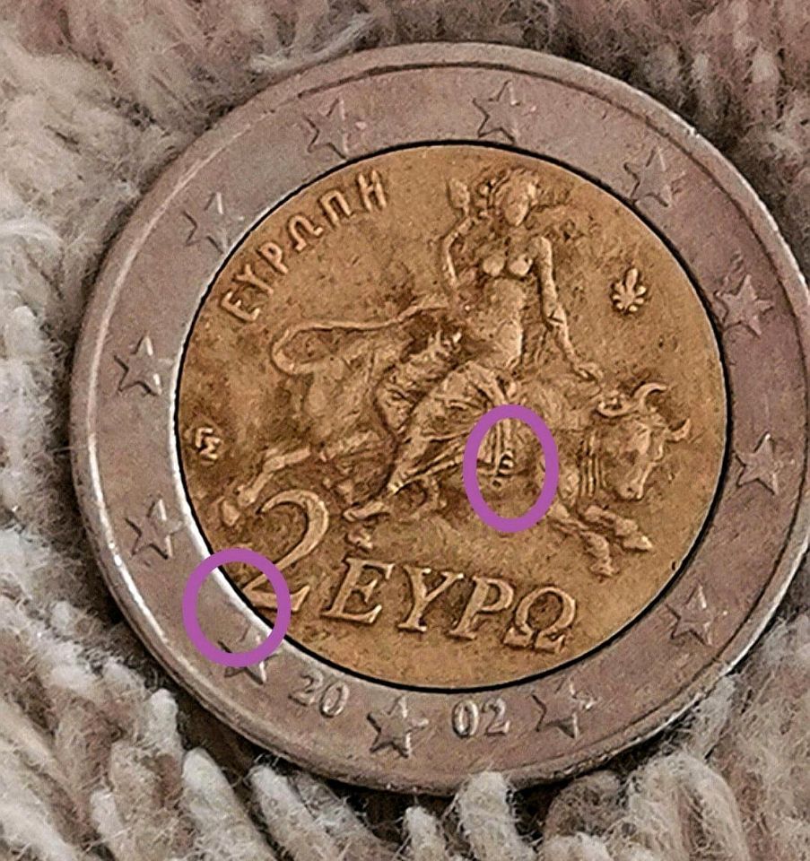 2 Euro Münze Griechenland "EYPO" 2002 *Fehlprägung* sehr selten in Brandenburg an der Havel