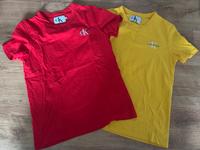 T-Shirts Calvin Klein Jeans rot gelb S Niedersachsen - Uplengen Vorschau