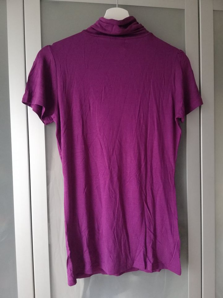 U&F | Viskose Shirt Rollkragen kurzärmelig Gr. 40/L lila violett in Mülheim (Ruhr)