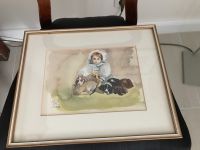 Bild,Gemälde,Aquarell,Kind,Hunde, Original v. M. Radzuweit Sylt Kreis Pinneberg - Halstenbek Vorschau