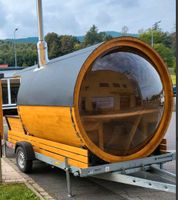 Mobile Sauna Gartensauna Saunafass mit Anhänger 750 kg Ofen Sachsen - Görlitz Vorschau