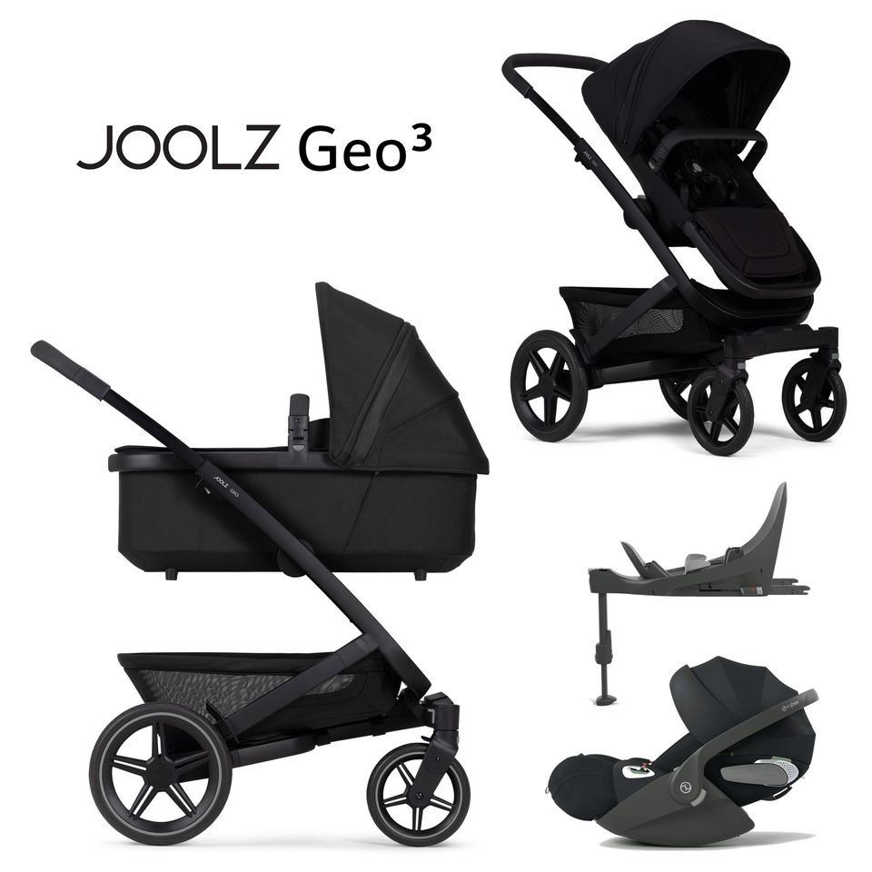 Joolz Geo 3 Mono - 4in1 Kinderwagen-Set - Space Black - inkl. Babywanne + Sportsitz + Cybex Cloud T i-Size + Base T + XXL-Zubehörpaket - NEU in Fulda