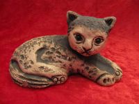 Figur Künstler Keramik Katze aus Worpsweder Galerie !!! Niedersachsen - Hoya Vorschau