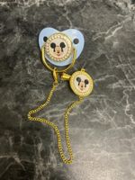 Mickey Mousse Nuckel Schnuller Schnullerkette Gold Kette 0-6 blau Berlin - Tempelhof Vorschau