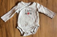 Wickelbody langarm „I love Mom“ graumeliert Gr. 62 Baby Muttertag Nordrhein-Westfalen - Burscheid Vorschau