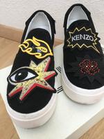 Kenzo Slipper Halbschuhe Sneakers schwarz mit Patches Gr. 37 Berlin - Reinickendorf Vorschau