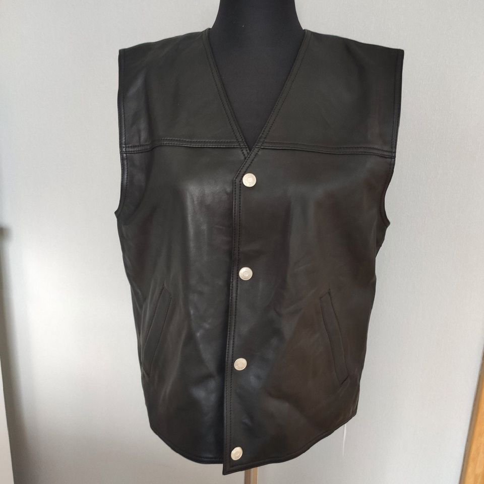 Won Hundred Designer Lederweste Biker Leder schwarz M L 50 NEU in Saarbrücken