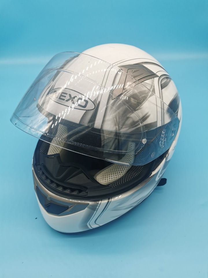 Nexo FF 389 Weiß Helm Motorrad Mofa Roller Größe L in Westerkappeln