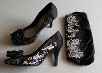 MENBUR Pumps Schuhe 36 + Tasche aus Satin und Pailletten Kr. Dachau - Dachau Vorschau