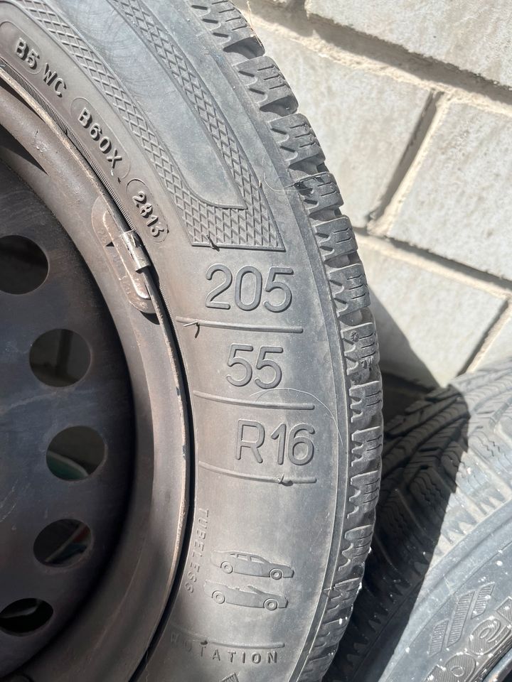 Reifen auf Felgen, 205 55 R16, M&S in Ellerstadt