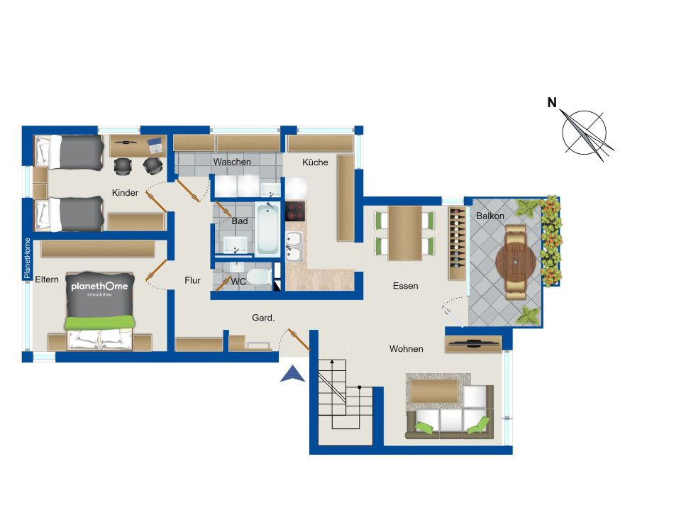 Diese 4,5-Zimmer-Penthouse-Maisonette mit Galerie und XXL-Dachterrasse ist perfekt. in Metzingen