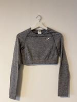 Gymshark kurzes cropped Langarm Oberteil Gr. L grau Baden-Württemberg - Filderstadt Vorschau