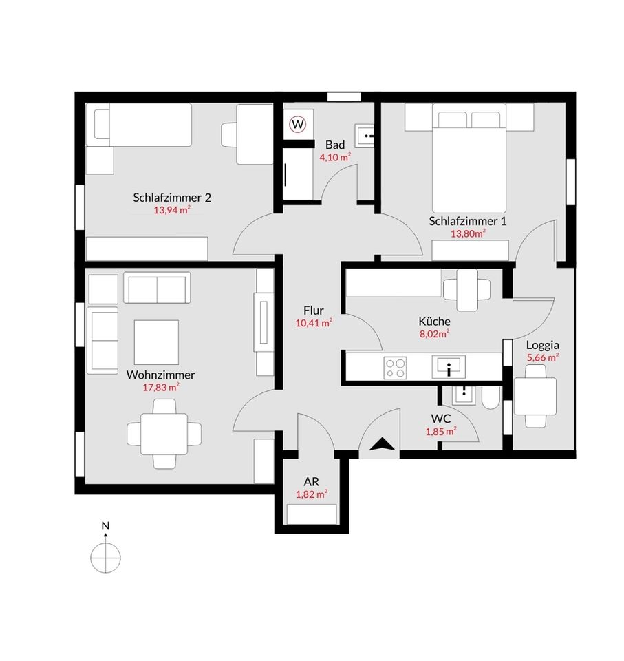 Laim - Helle, modernisierte 3-Zimmer Wohnung mit erholsamer Loggia in München