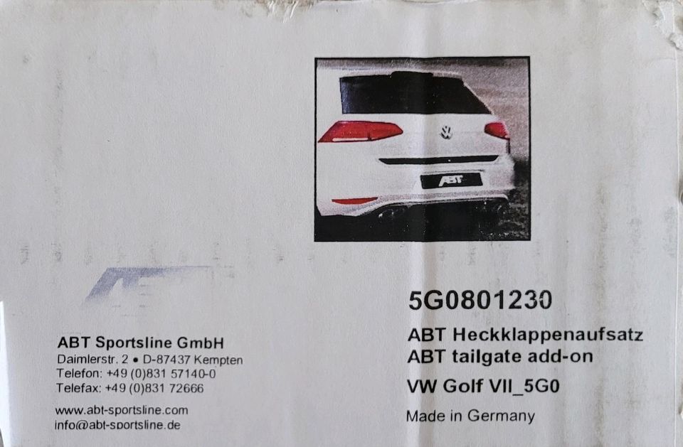 ABT Heckklappenaufsatz VW Golf 7 VII 5GO in Büchen