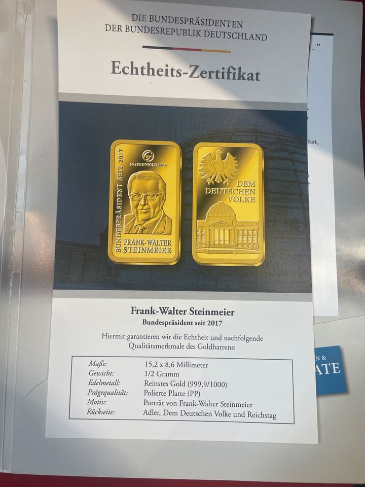 Frank Walter Steinmeier 0,5g .999 Goldbarren in Berlin