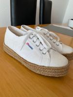 SUPERGA Damen Leinenschuhe 37 Sneaker weiß mit Schnürung Stuttgart - Botnang Vorschau