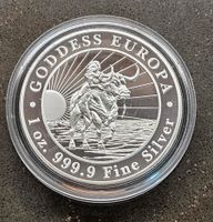 1 Oz Goddess Europa 2022 Tokelau 999.9 Silbermünze 5 Dollars Bayern - Regensburg Vorschau