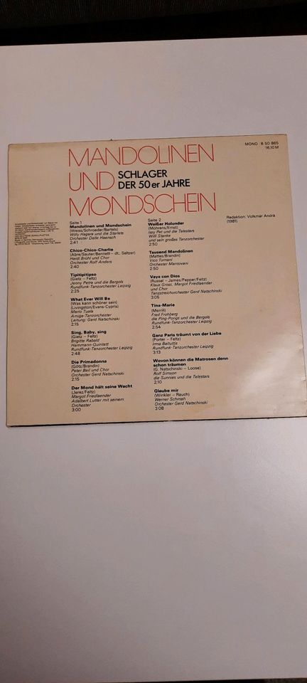 Verschiedene Langspiel Schallplatten , Schlager der 50ger Jahre in Warnitz