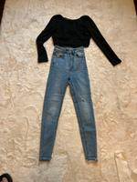 Tolles Set Jeans Stradivarius bauchfreie langarm Shirt Niedersachsen - Georgsmarienhütte Vorschau