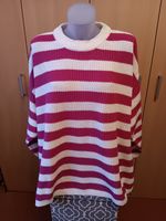 Pullover 48/50 pink-weiss mit Seitenschlitzen oversize Niedersachsen - Quakenbrück Vorschau