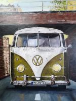 Acrylbild "VW T1" Original auf Leinwand 60 x 90 cm Rheinland-Pfalz - Trassem Vorschau