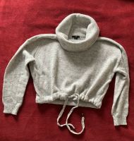 Strickpullover, Cropped, Zum Binden, Rollkragen, Hellgrau meliert Brandenburg - Oranienburg Vorschau