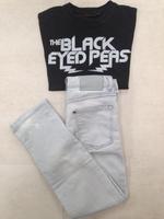 h&m Jeans Hose 128 + THE BLACK EYED PEAS T-Shirt schwarz 128/134 Bayern - Schöllnach Vorschau