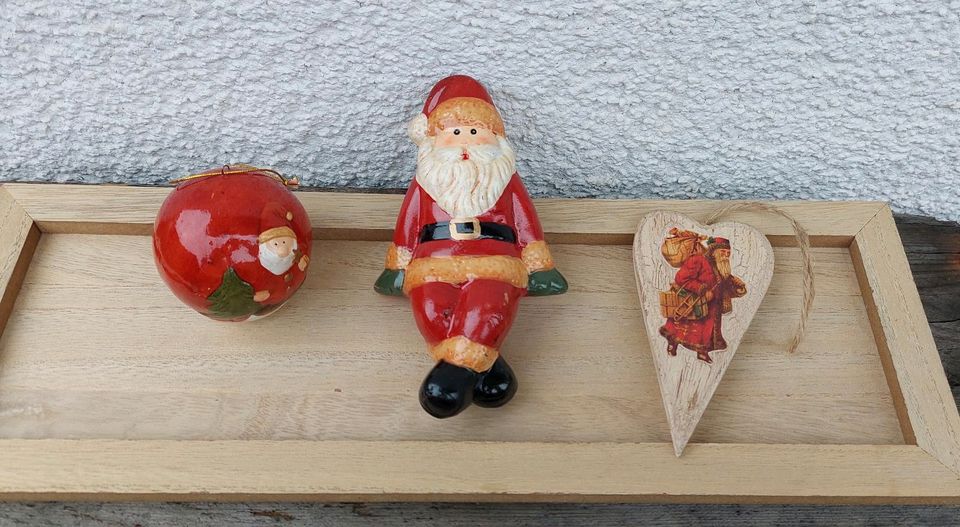 Weihnachten ~ Kantenhocker *Nikolaus* ~ Kugel & Holz-Anhänger in Schaafheim