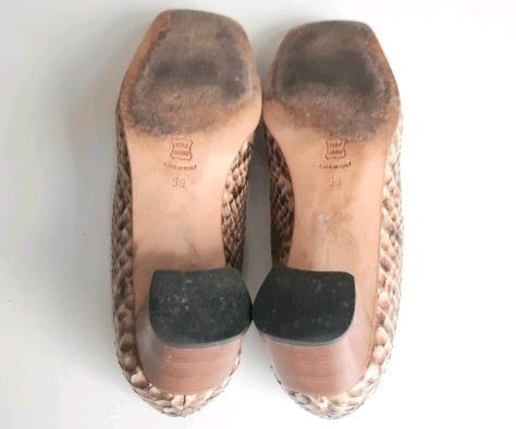 Gero Mure Pumps, Trotteur, Loafer, Kitten Heel, Python, Schlange in Mölln