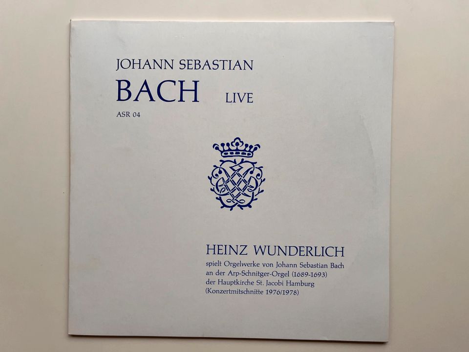 LP Bach - Live, Heinz Wunderlich, an der Arp-Schnitger-Orgel der in Dortmund