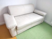 Schlafcouch, kleines Sofa, 2-Sitzer, 2in1, Kunstleder weiß-beige Sachsen - Chemnitz Vorschau
