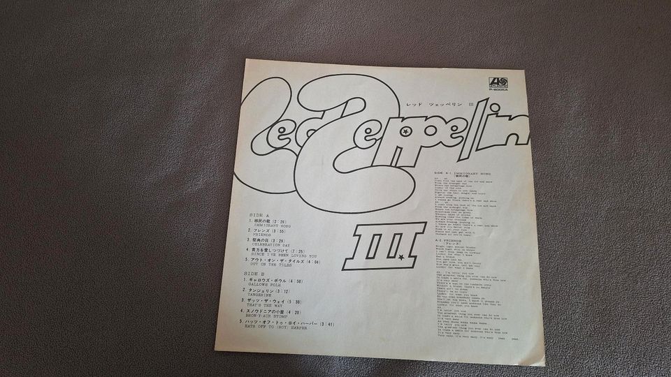 LED ZEPPELIN III LP (Schallplatte), JAPAN in Neuss