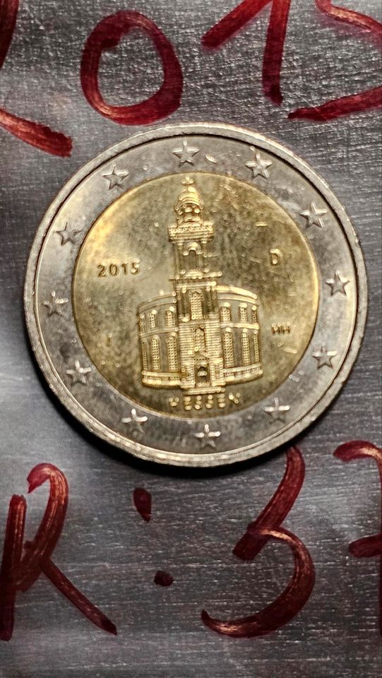 2 Euro Münze Hessen 2015 in Nürnberg (Mittelfr)